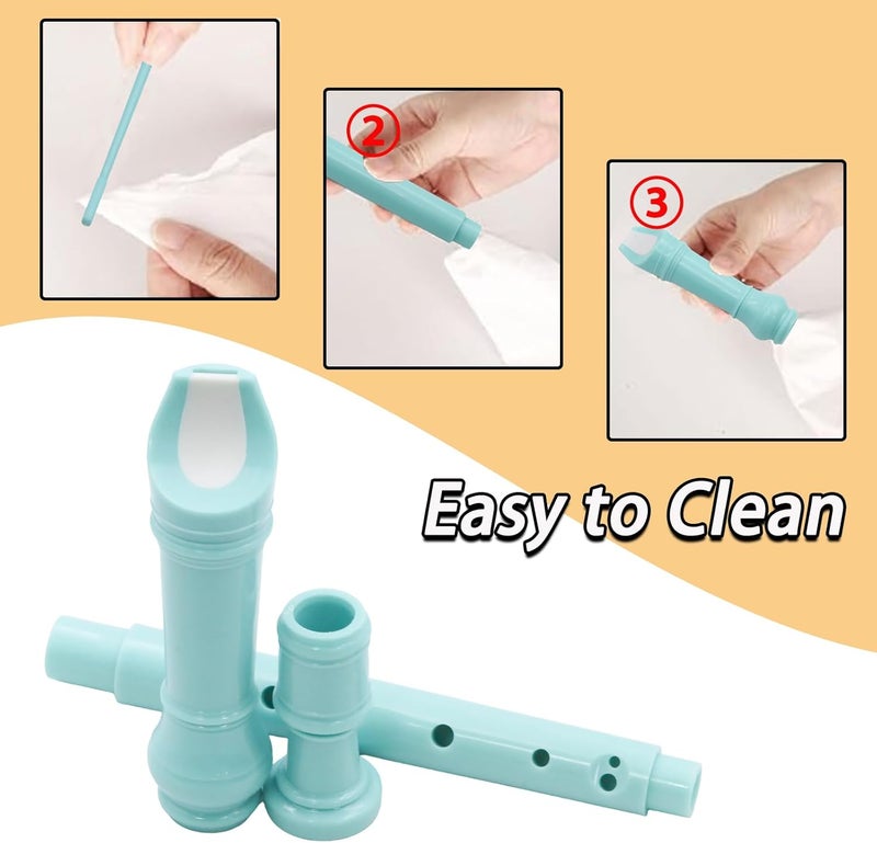 Funstreet Blue Soprano Recorder Instrument 8 Hole C Key Baroque Fingering Clarinet ABS Music Flute with Cleaning Rod and Storage Bag - Image 5